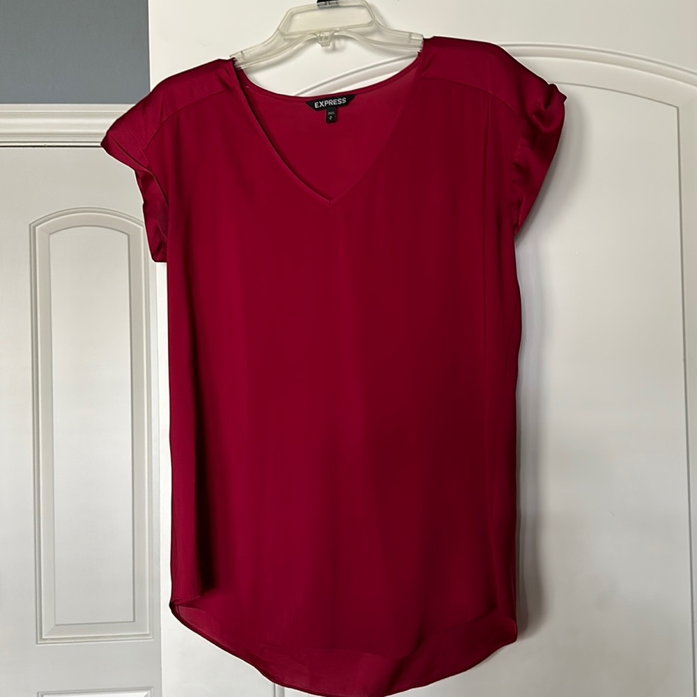 Express RED blouse. Great for fall/winter look. Business or casual.
